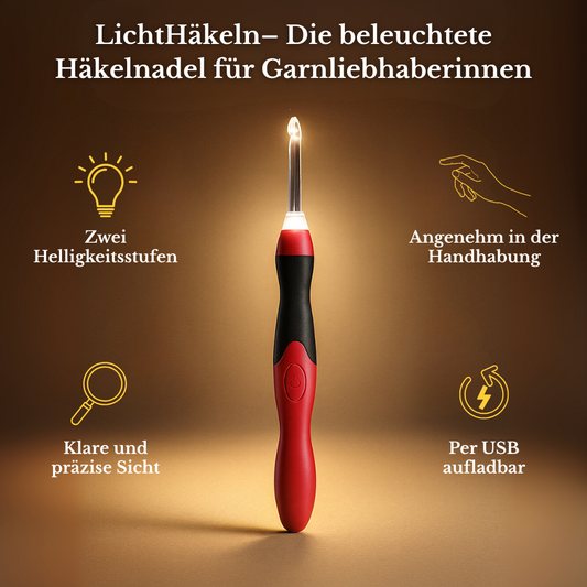 Crealis LichtHäkel™ – Set beleuchteter Häkelnadeln für optimale Sicht