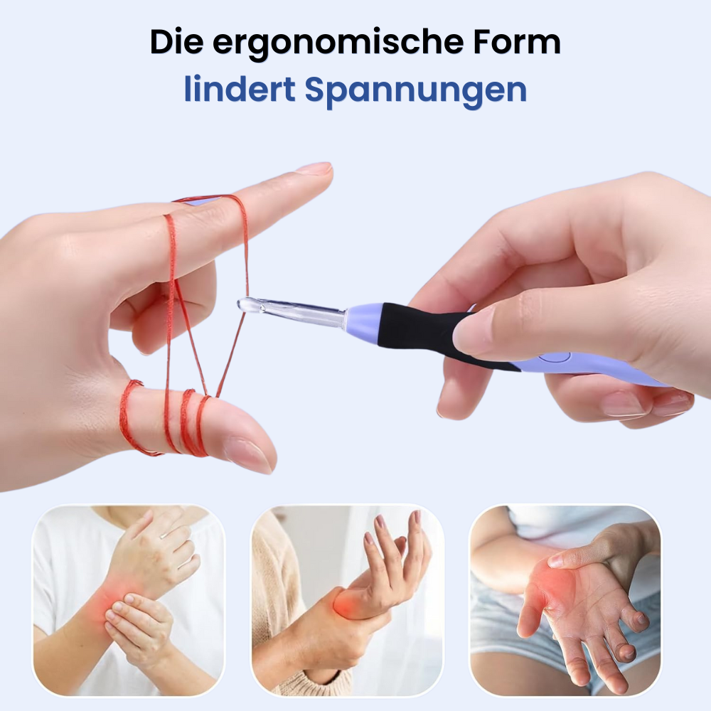 Crealis LichtHäkel™ – Set beleuchteter Häkelnadeln für optimale Sicht