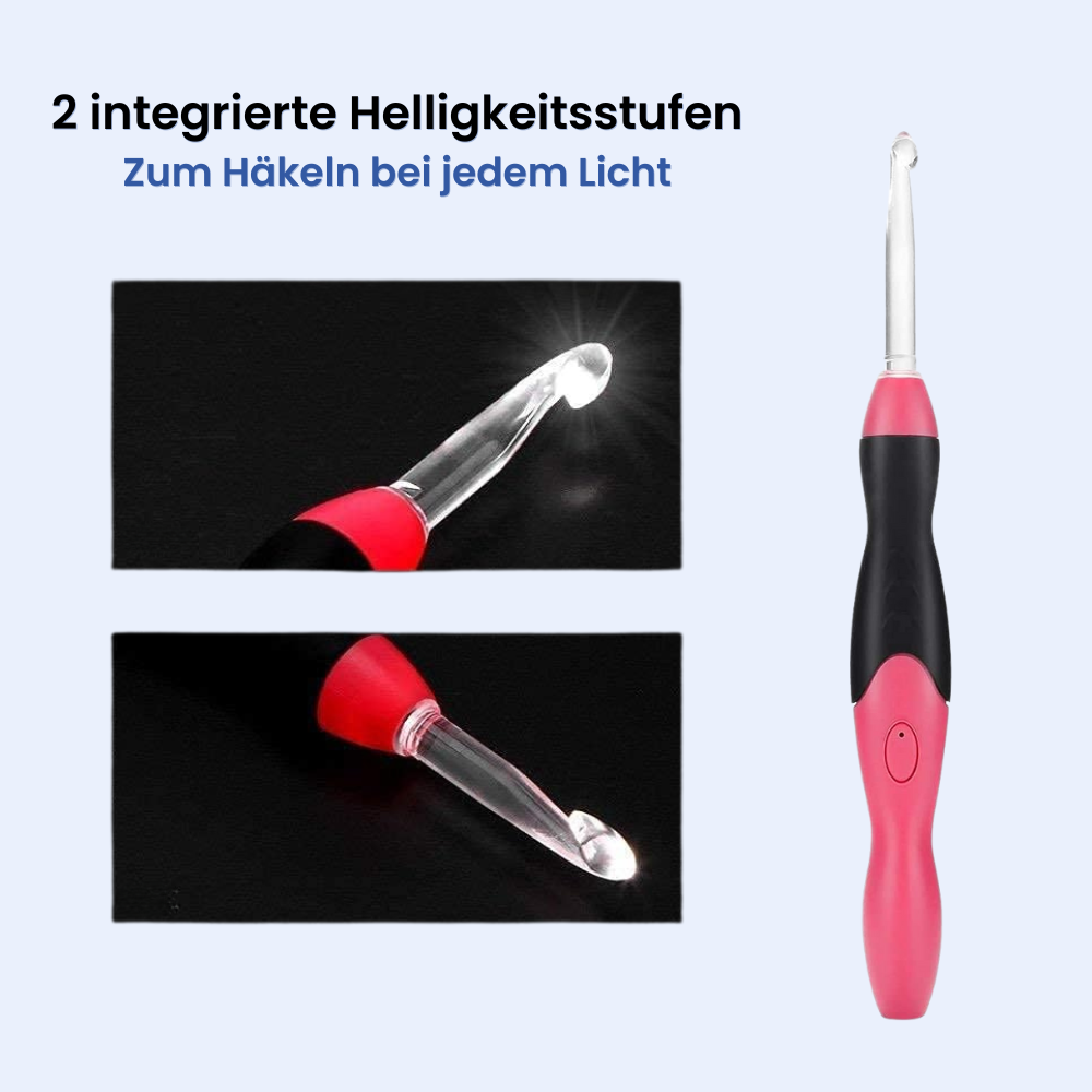 Crealis LichtHäkel™ – Set beleuchteter Häkelnadeln für optimale Sicht