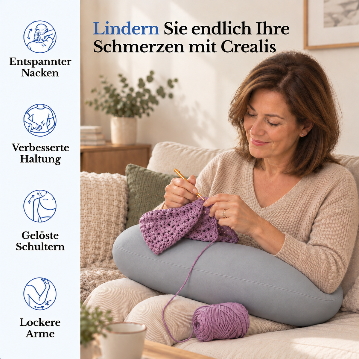 Ergonomisches Crealis-Kissen – Ihr Komfort-Verbündeter für kreative Momente